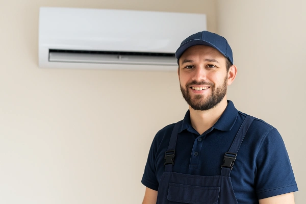 an hvac technician smiling at the camera from Austin Air Conditioning Repair in Austin, TX - Ductless AC System
