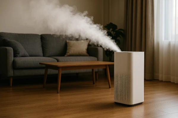 a fog meter device in the living room of a house from Austin Air Conditioning Repair in Austin, TX - HVAC Replacement