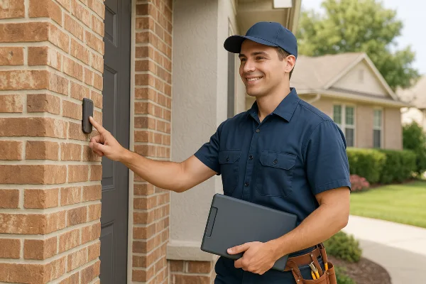 a male hvac technician fixing a mini split ac from Austin Air Conditioning Repair in Austin, TX - Hvac Technician Near Me
